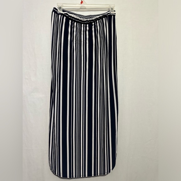 Cato navy blue and white stripe button down maxi skirt , size M - Picture 3 of 6